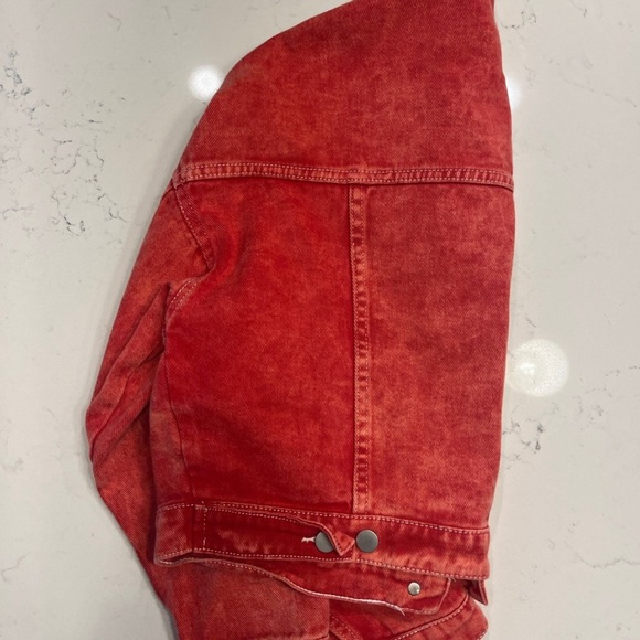 Red Washed Denim Jacket - Picture 3 of 3